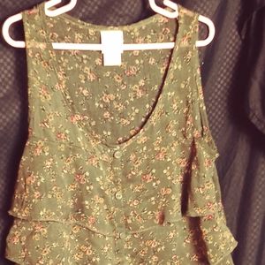 Girls Size XS Floral Tank Top Cover